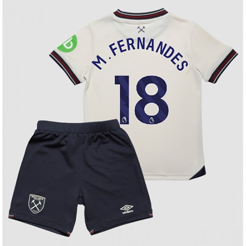 Stroje piłkarskie West Ham United Mateus Fernandes #18 Koszulka Wyjazdowej dla dzieci 2025-26 Krótki Rękaw (+ szorty)